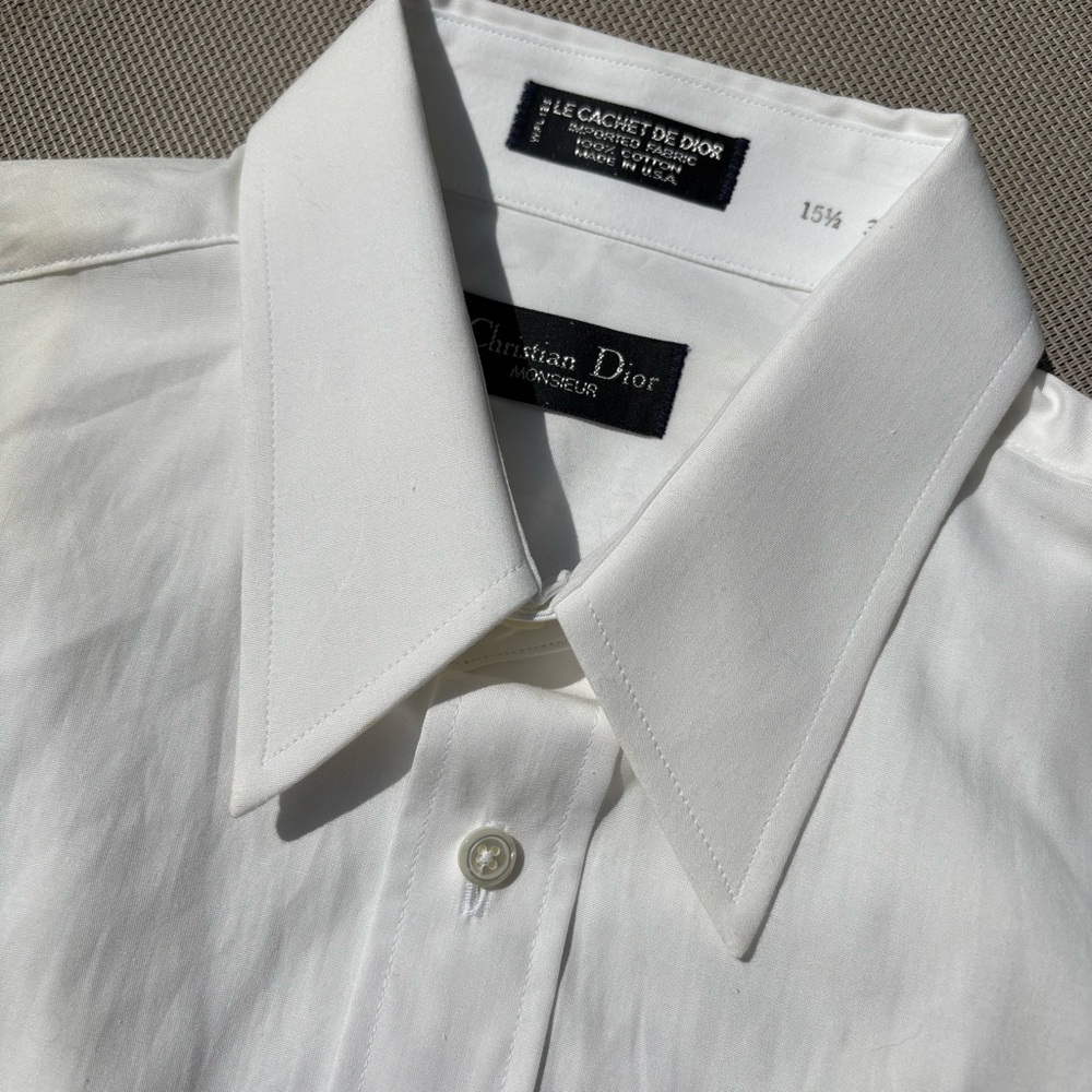 CHRISTIAN DIOR MONSIEUR—Le Cachet De Dior—VTG White Long-Sleeve—15.5 x 34—NWT